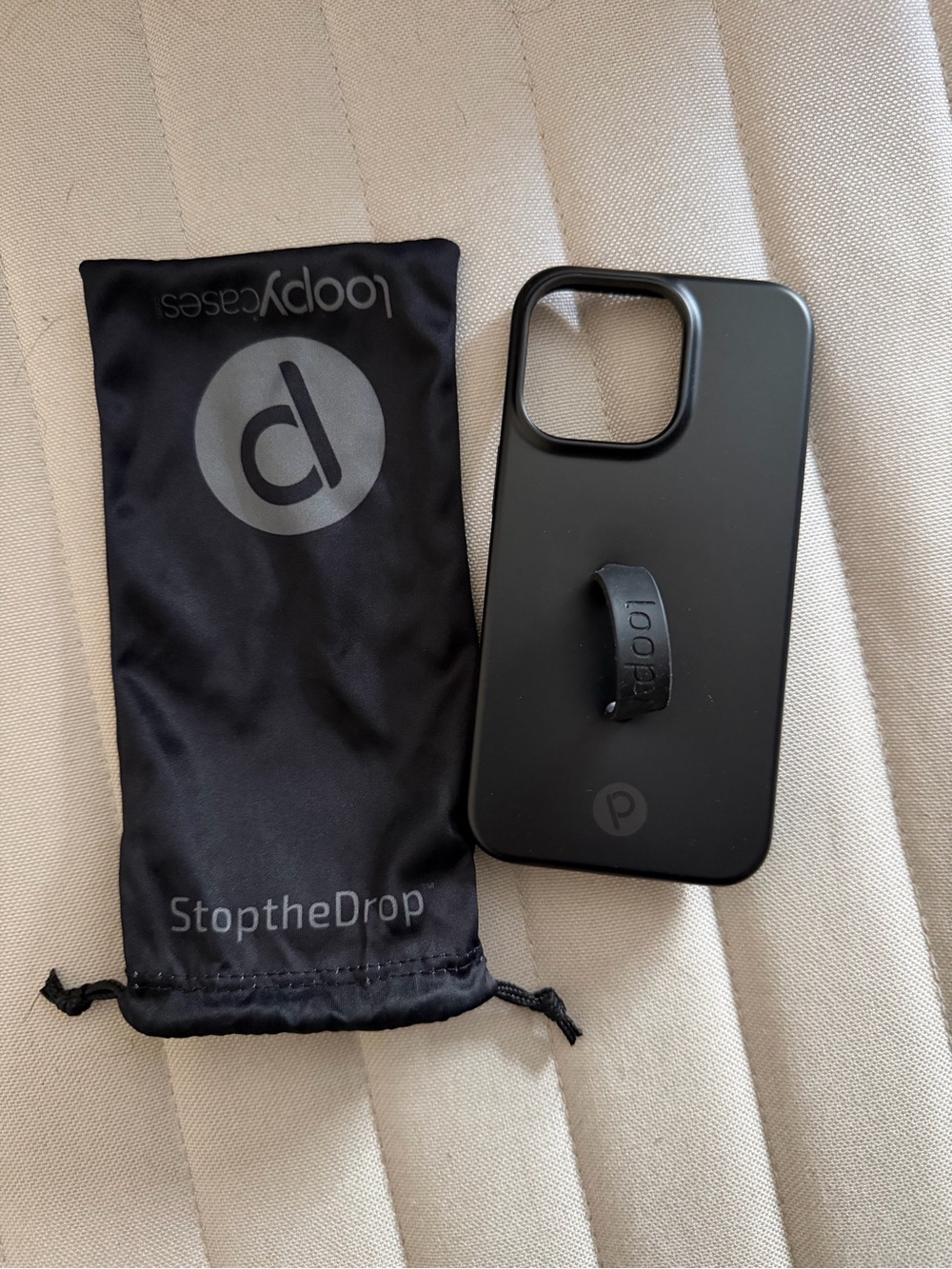 Loopy Case Black Phone Case with Integrated Loop Grip